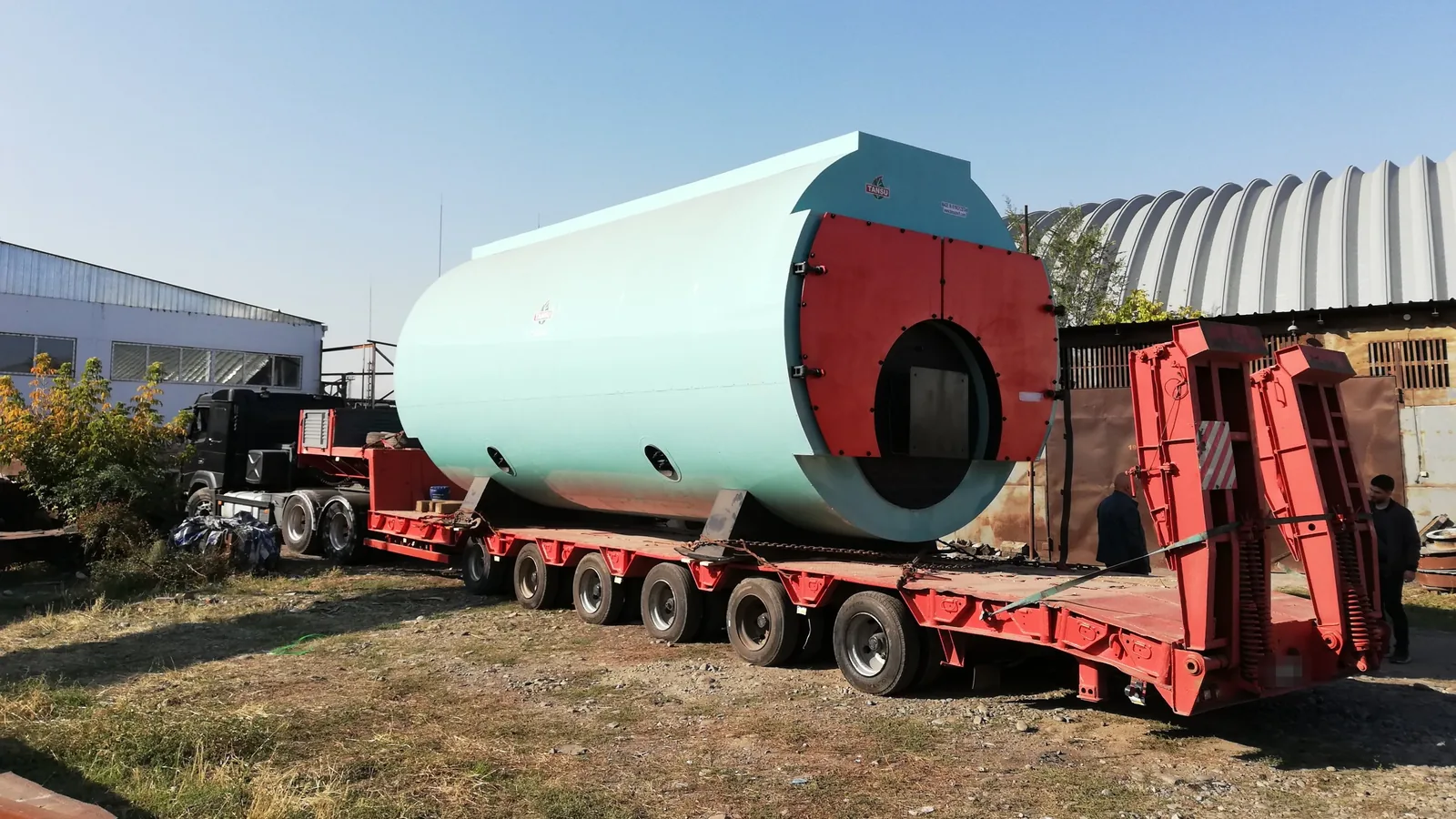 TANSU boiler on a low-loader semi-trailer